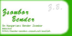 zsombor bender business card